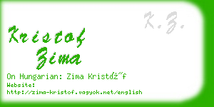 kristof zima business card